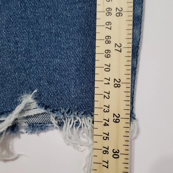 Good American x Zara High Rise Skinny Jeans Medium Wash Women's 30W/62 Distress - Picture 2 of 16